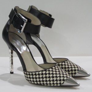 Michael Kors Zady Ankle-Strap Houndstooth Pump
